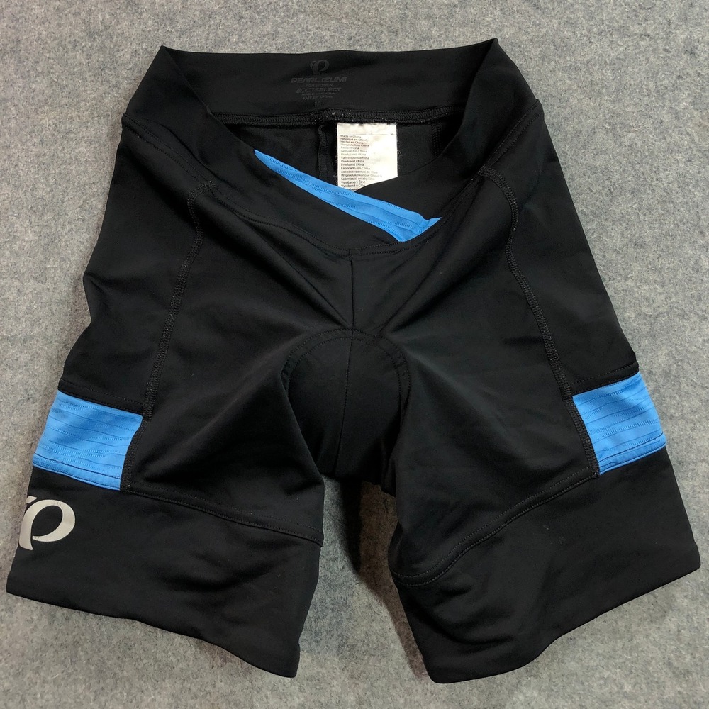 Pearl Izumi Womens Select Cycling Shorts Medium Black Blue Padded Mid Rise